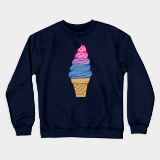 LGBTQIA+ Bisexual Pride Flag Pastel Soft Serve Ice Cream Cone Crewneck Sweatshirt